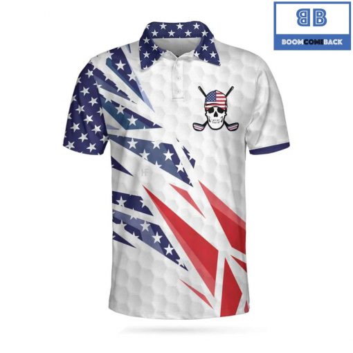 Golf Texture Swing American Flag Athletic Collared Men's Polo Shirt