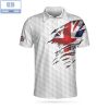 Golf Weapons Of Grass Destruction White And Navy Argyle Pattern Athletic Collared Men’s Polo Shirt