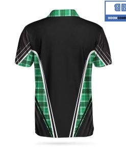 Golf Time To Par Tee Green Tartan Plaid Pattern Athletic Collared Men's Polo Shirt