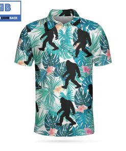 Golf Tropical Floral And Leaves Athletic Collared Men's Polo Shirt