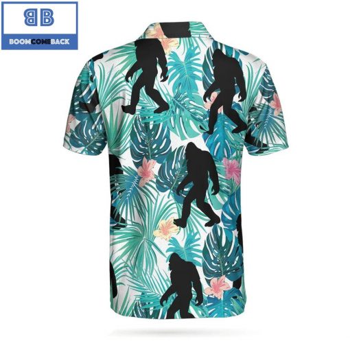 Golf Tropical Floral And Leaves Athletic Collared Men’s Polo Shirt