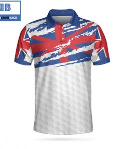 Golf United Kingdom Flag Golf Texture Blue Golfer Athletic Collared Men's Polo Shirt