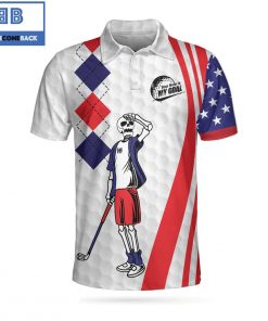 Golf Your Hole Is My Goal Golf American Flag Golf Texture Argyle Pattern Athletic Collared Men's Polo Shirt