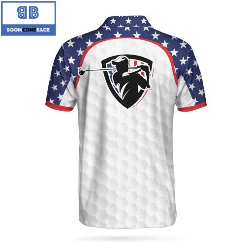 Golfer And American Flag Golf Pattern Athletic Collared Men's Polo Shirt