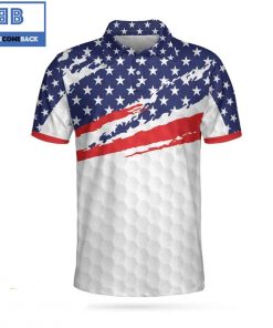 Golfer And American Flag Golf Pattern Athletic Collared Men's Polo Shirt
