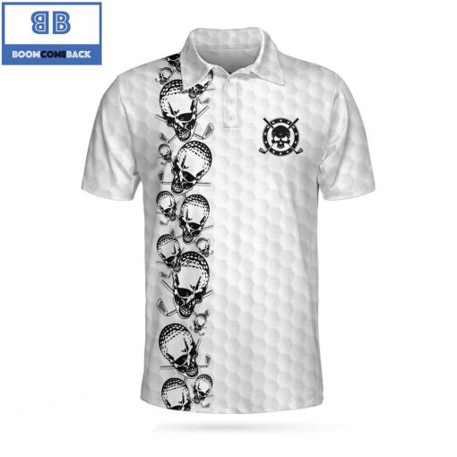 Golfing Skull Golf Ball With Golf Ball Pattern Athletic Collared Men's Polo Shirt