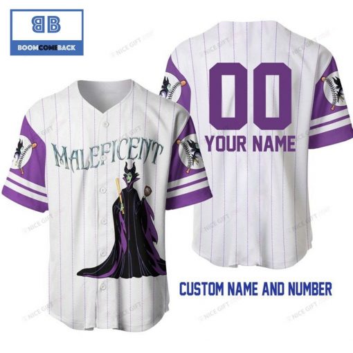 Maleficent Custom Name And Number White Baseball Jersey