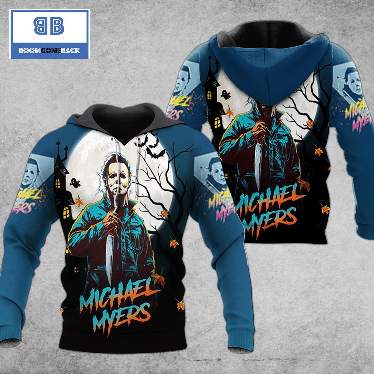 Michael Myers Horror Tower And The Moon 3D Hoodie