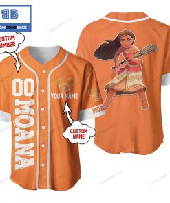 Moana Custom Name And Number Orange Baseball Jersey