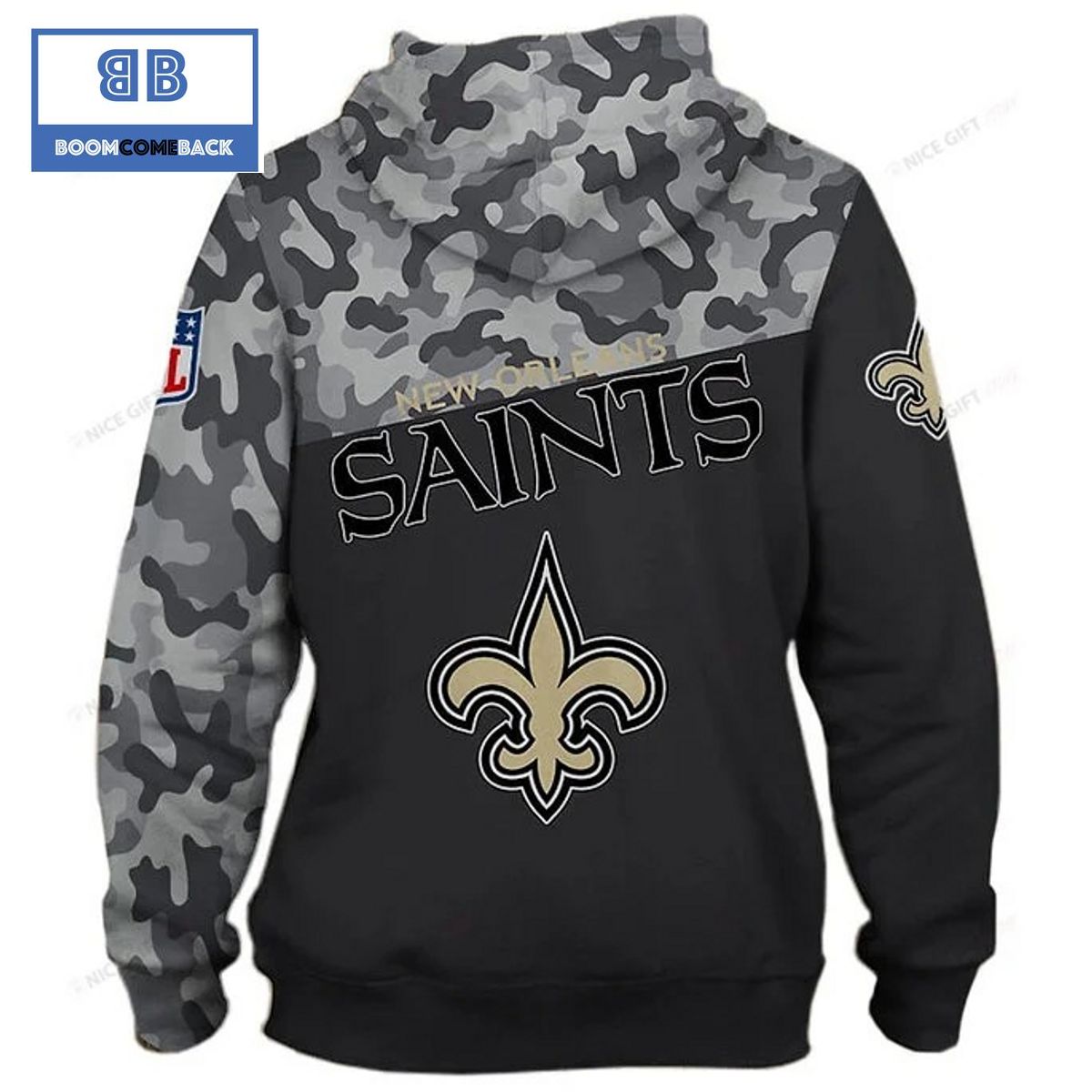 NFL New Orleans Saints Logo 3D Hoodie