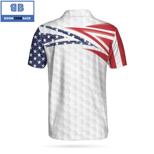 Personalized American Flag Golfer The Nineteenth Hole Athletic Collared Men’s Polo Shirt