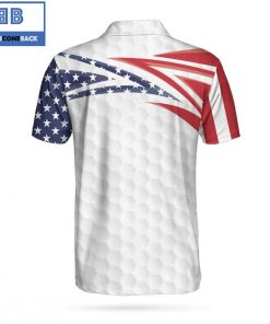 Personalized American Flag Golfer The Nineteenth Hole Athletic Collared Men's Polo Shirt