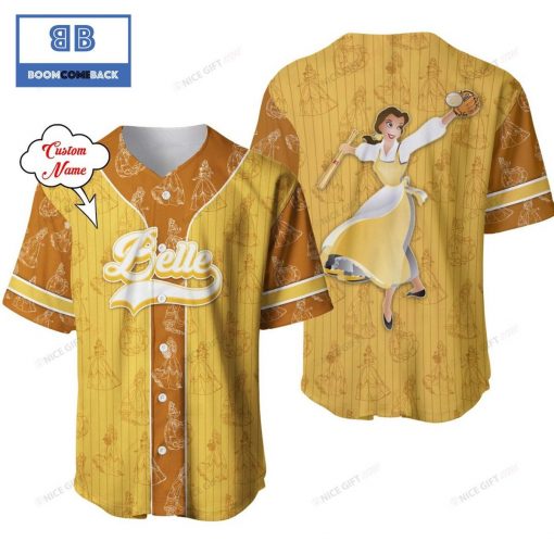 Personalized Beauty And The Beast Belle Yellow Baseball Jersey