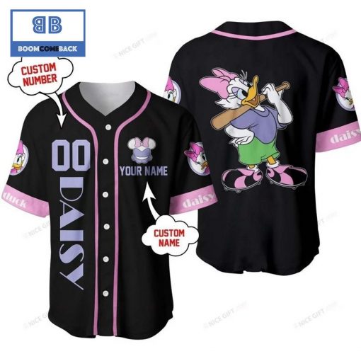 Personalized Daisy Duck Black Baseball Jersey