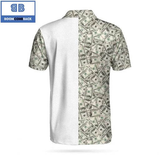 Personalized Dollar Golf With Dollar Pattern Athletic Collared Men’s Custom Name Polo Shirt