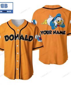 Personalized Donald Duck Orange Baseball Jersey