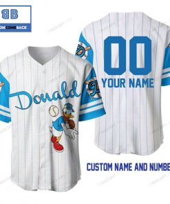 Personalized Donald Duck White Baseball Jersey