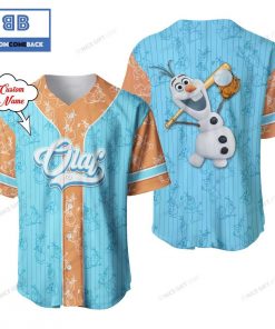 Personalized Frozen Olaf Light Blue Baseball Jersey