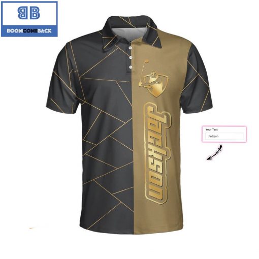 Personalized Golden Lines Golf Athletic Collared Men's Polo Shirt