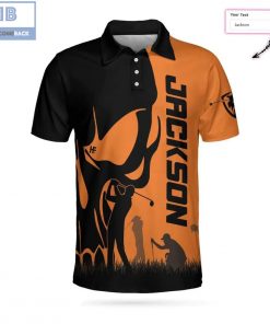 Personalized Golfer Skull Athletic Collared Men's Polo Shirt