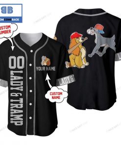 Personalized Lady And The Tramp Black And Grey Baseball Jersey