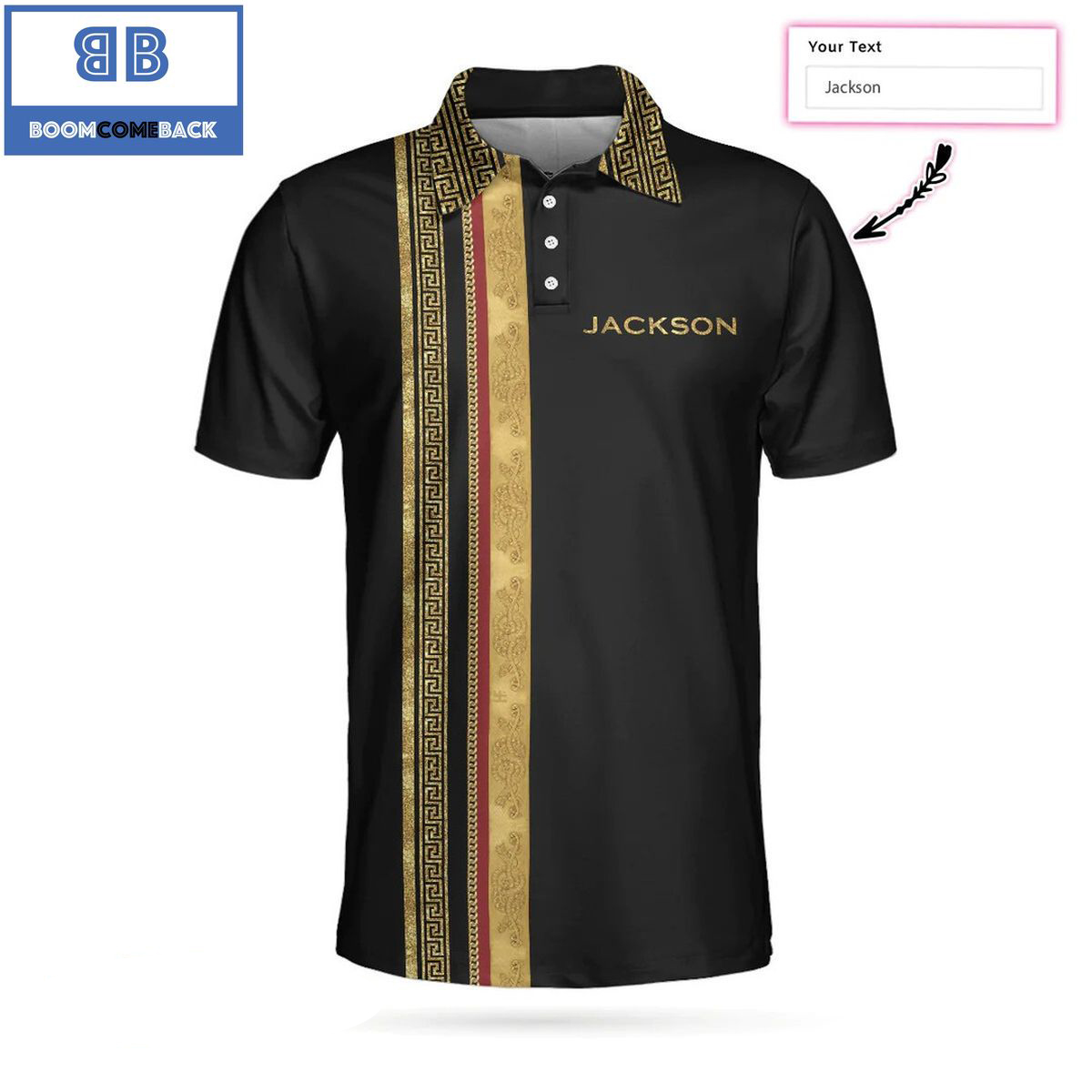 Personalized2BLuxury2BBaroque2BPattern2BAthletic2BCollared2BMens2BPolo2BShirt2B3 W2Or0