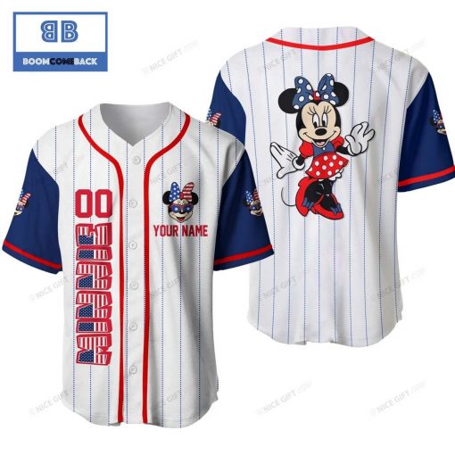 Personalized Minnie Mouse White Baseball Jersey