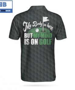 Personalized My Mind Is On Golf Athletic Collared Men's Polo Shirt