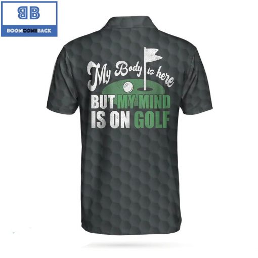 Personalized My Mind Is On Golf Athletic Collared Men’s Polo Shirt