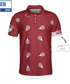 Personalized Red and White Golf Ball Athletic Collared Men's Polo Shirt