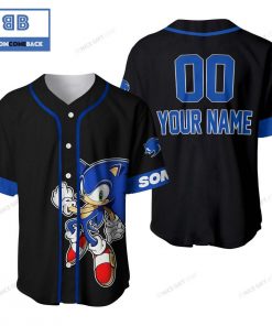 Personalized Sonic The Hedgehog Black Baseball Jersey
