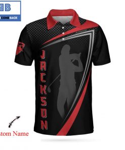 Personalized Sport Golf With Golfer Silhouette Athletic Collared Men's Polo Shirt