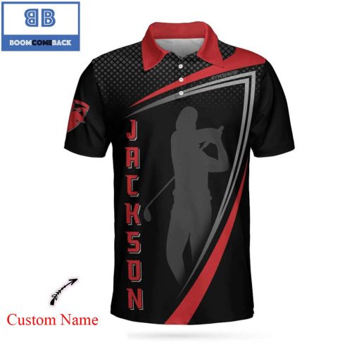 Personalized Sport Golf With Golfer Silhouette Athletic Collared Men's Polo Shirt