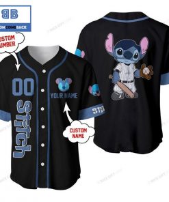 Personalized Stitch Black Baseball Jersey