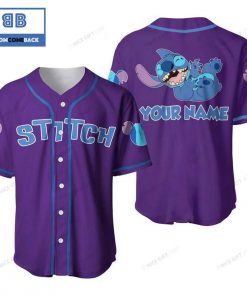 Personalized Stitch Smile Purple Baseball Jersey