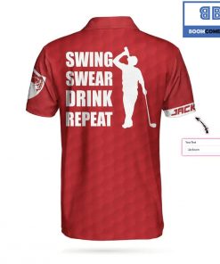 Personalized Swing Swear Drink Repeat Athletic Collared Men's Polo Shirt