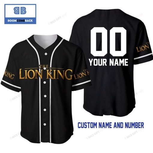 Personalized The Lion King Black And White Baseball Jersey