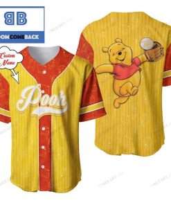 Personalized Winnie the Pooh Yellow Baseball Jersey
