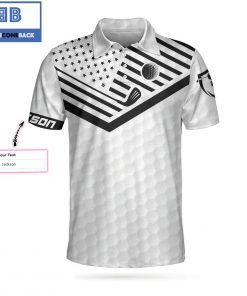 Personalized Your Hole Is My Goal White American Flag Athletic Collared Men's Polo Shirt