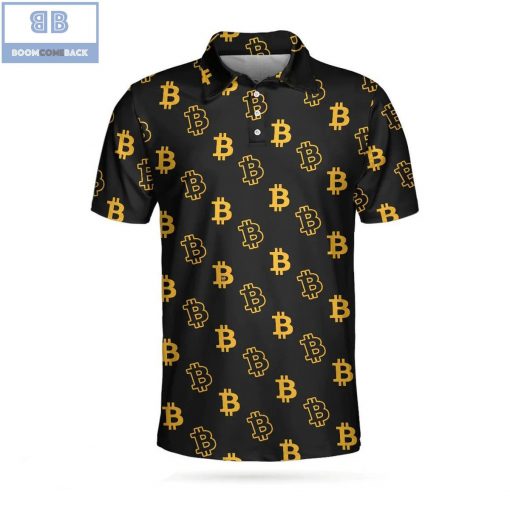Seamless Pattern Bitcoin Athletic Collared Men's Polo Shirt