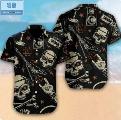 Skull Guitar Rammstein Band Hawaiian Shirt
