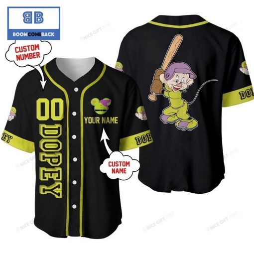 Snow White and the Seven Dwarfs Dopey Custom Name And Number Baseball Jersey