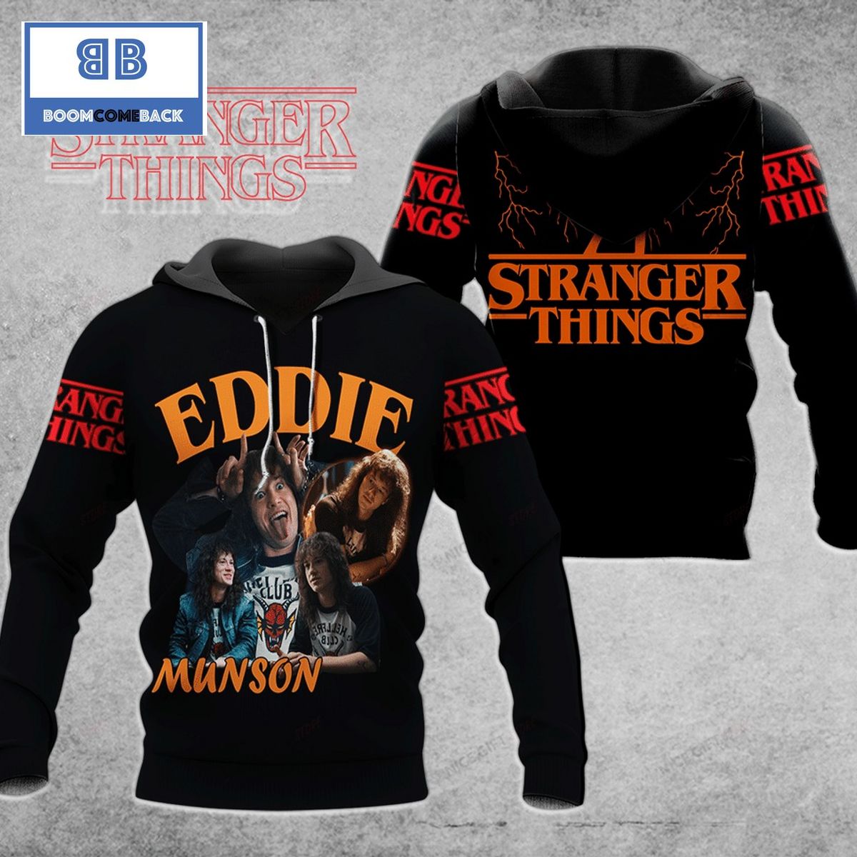 Stranger Things Eddie Munson Black 3D Hoodie