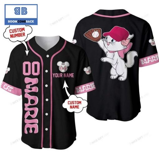 The Aristocats Marie Custom Name And Number Black Baseball Jersey