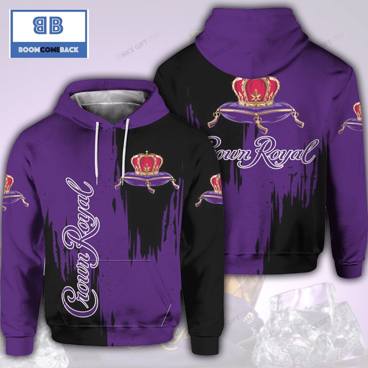 Crown Royal Black And Purple 3D Hoodie