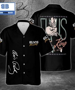 elvis presley king of rock and roll black hawaiian shirt 4 x7r22