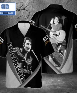 Elvis Presley Play Guitar Black Hawaiian Shirt