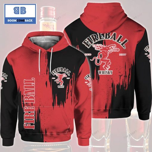 Fireball Whisky Black And Red 3D Hoodie