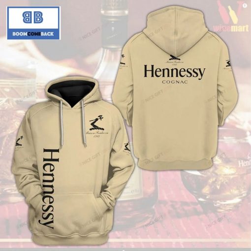 Hennessy Beige Colored 3D Hoodie