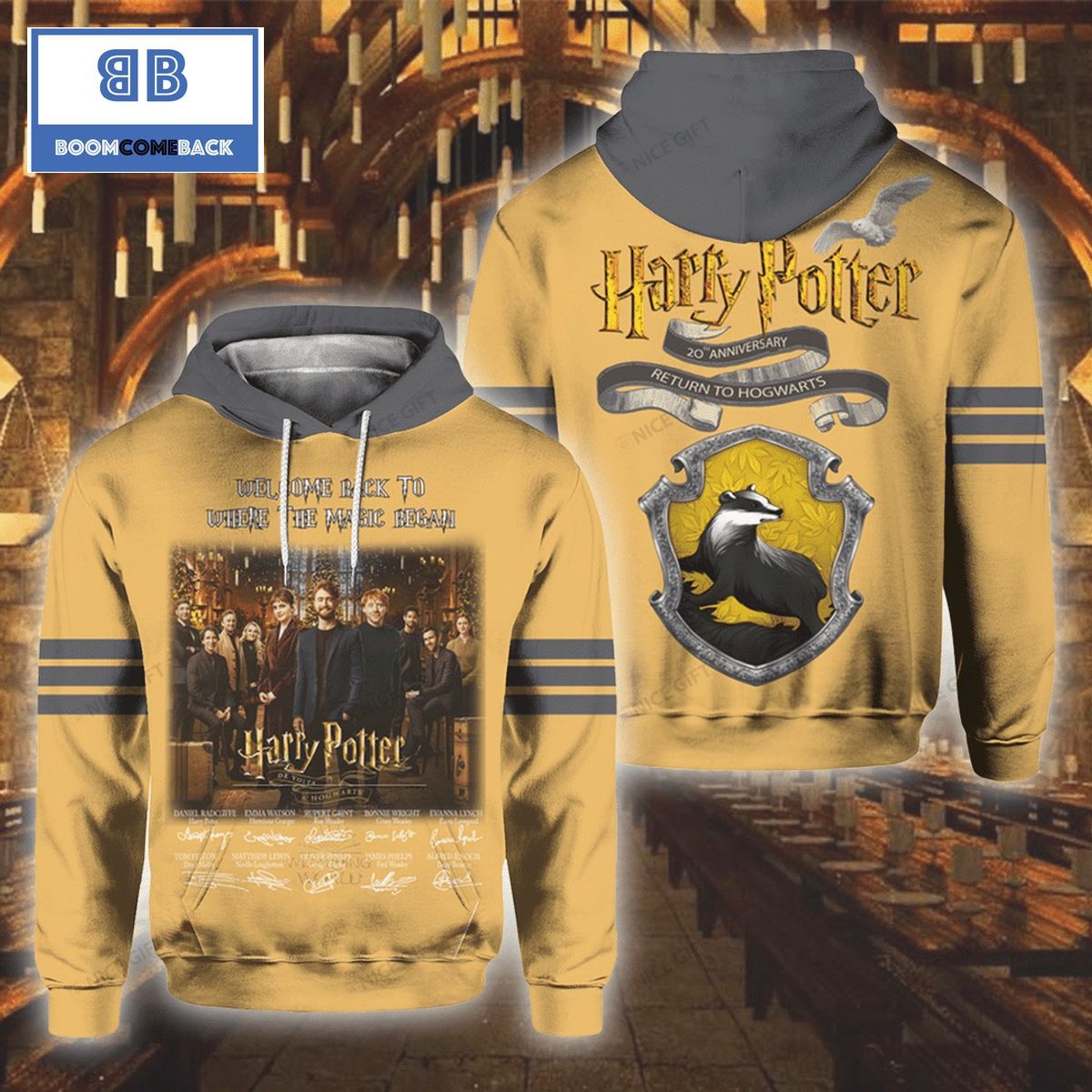 HP 20th Anniversary Return To Hogwarts Signature Hufflepuff Hoodie